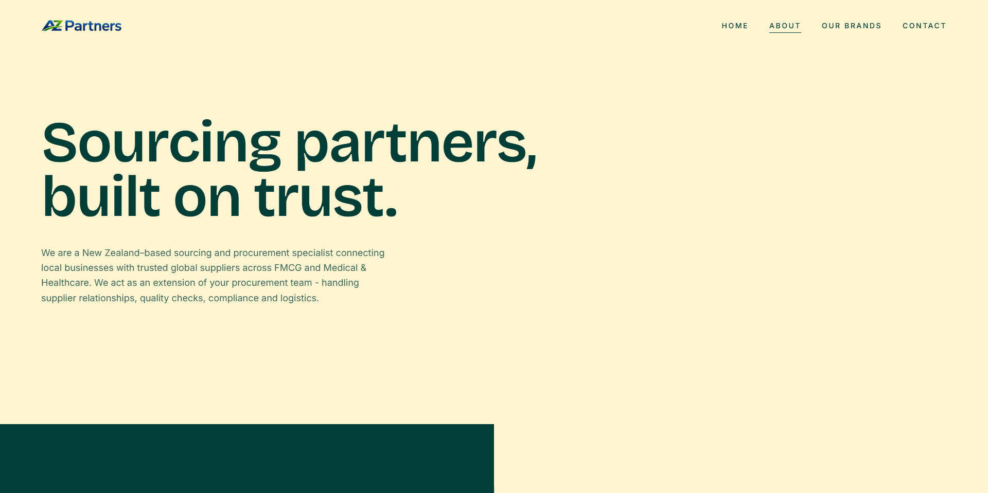 AZ Partners - About page: Sourcing partners, built on trust