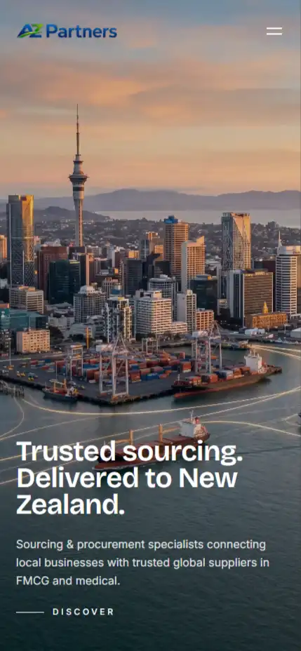 AZ Partners homepage mobile responsive design